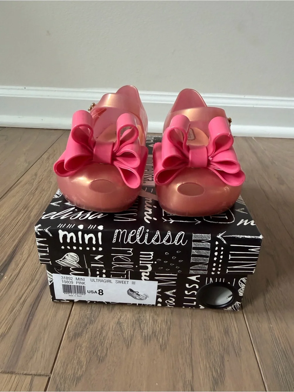 Mini Melissa Pink Mary Janes with Bow